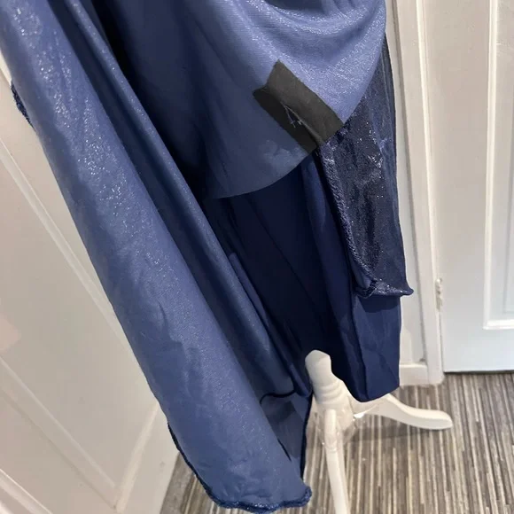 TED Baker Size 3 Navy One Shoulder Drape Midi Dress - Picture 6 of 17